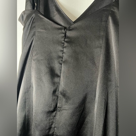 Cotton Candy LA Black Satin Asymmetrical Dress Large - Picture 6 of 9